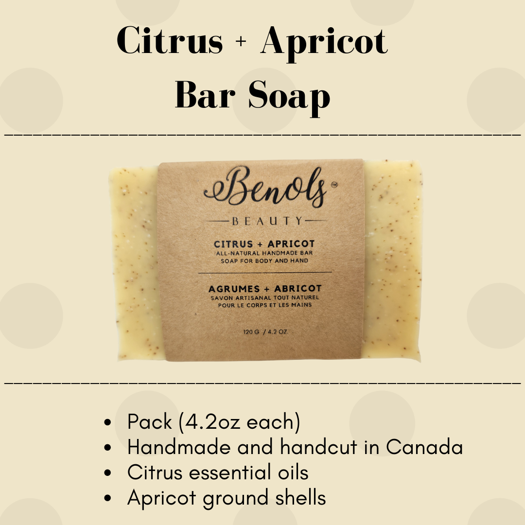 Benols Beauty Citrus + Apricot Bar Soap - Benols Beauty