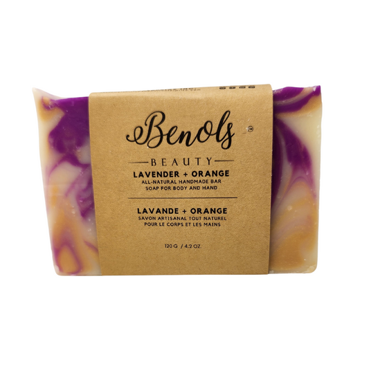 Lavender + Orange w/Mica Bar Soap - Benols Beauty