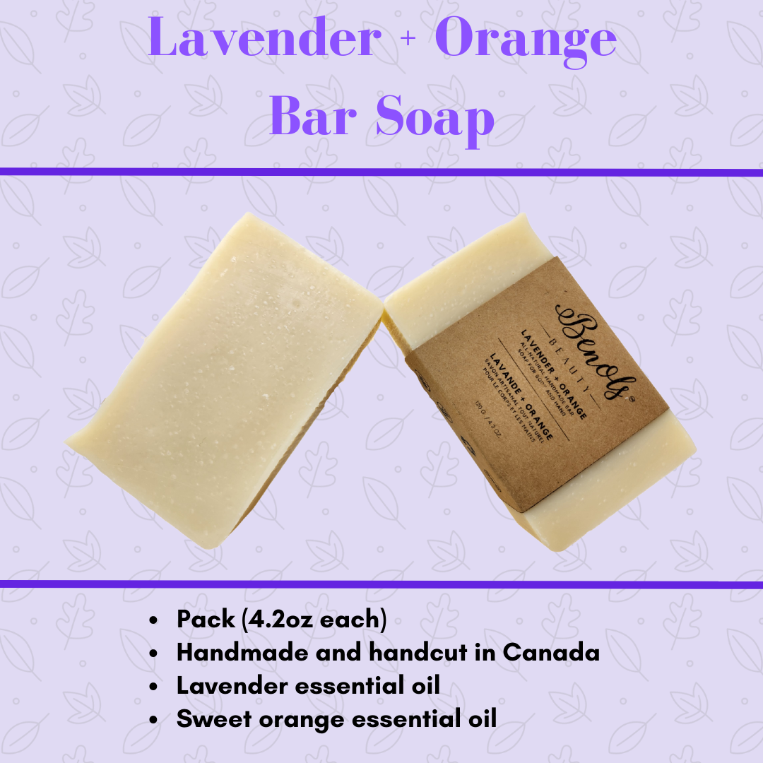 Benols Beauty Lavender + Orange Bar Soap - Benols Beauty