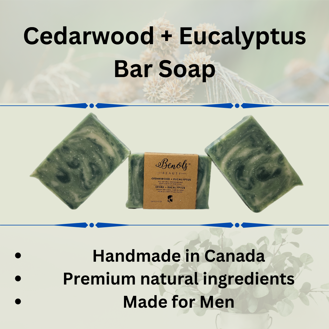 Cedarwood + Eucalyptus Bar Soap - Benols Beauty